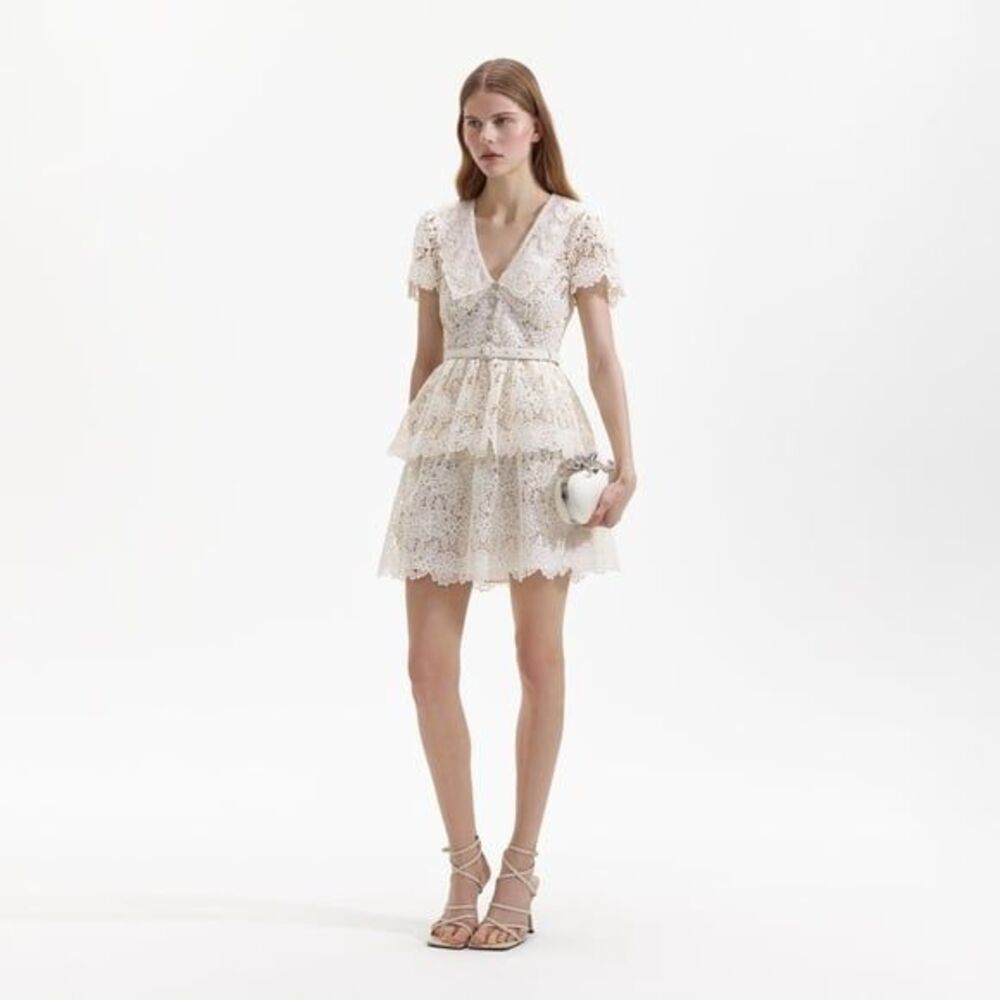 SELF PORTRAIT CREAM COLLAR MINI DRESS - Picture 8 of 12